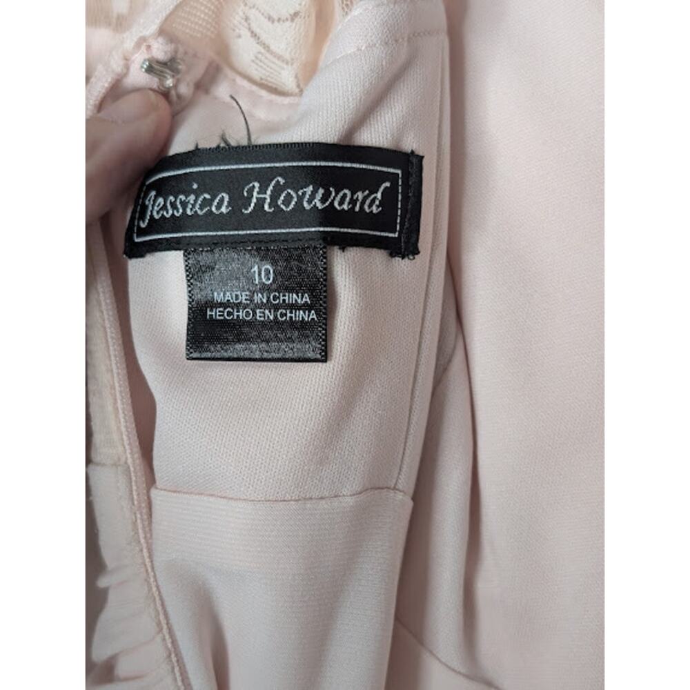 JESSICA HOWARD Midi Ballet Pink Floral Lace Fit and Flare Dress size 10 Wedding - Picture 9 of 9